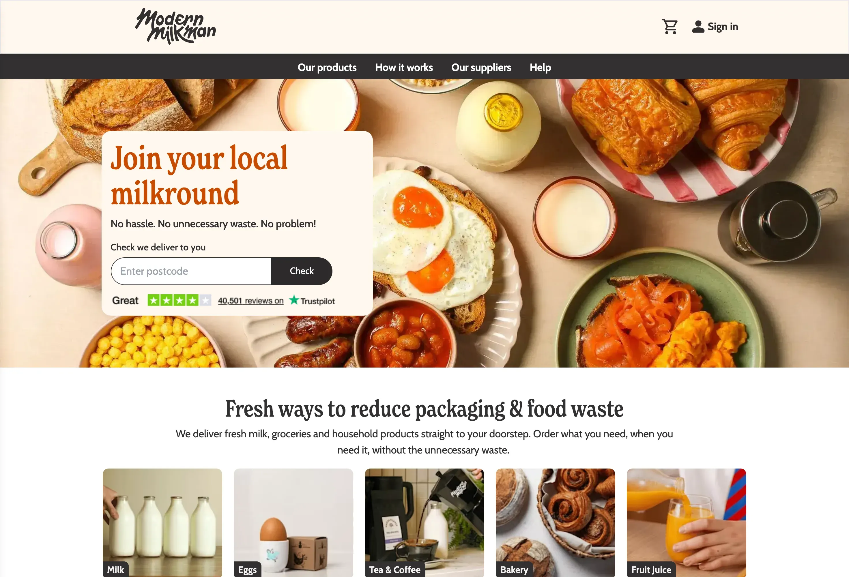 Modern Milkman website