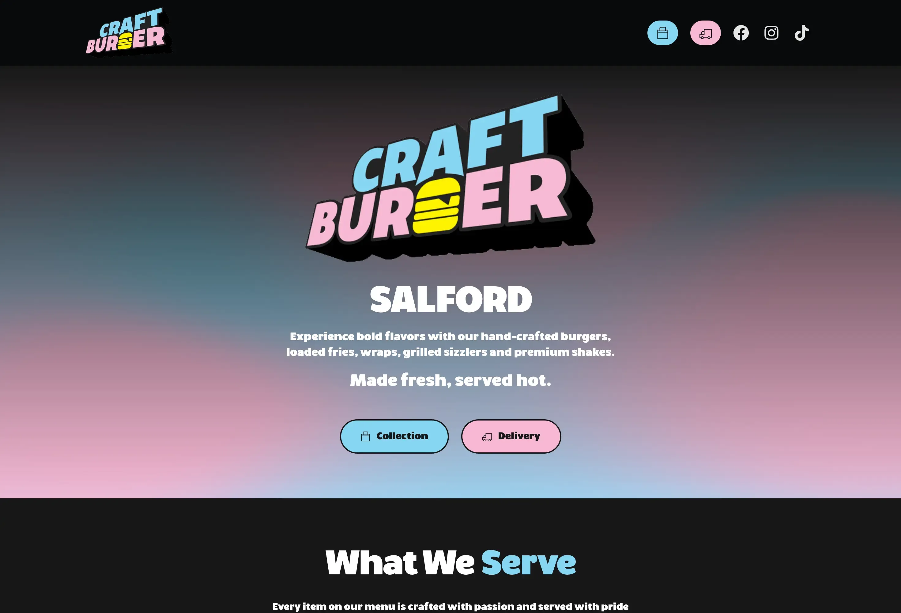 Craft Burger Salford website